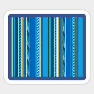 Blue Funky Stripes Sticker